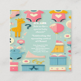 Carte D'accompagnement B ABYGIRLSHOWER PASTEL VERT multiekemental