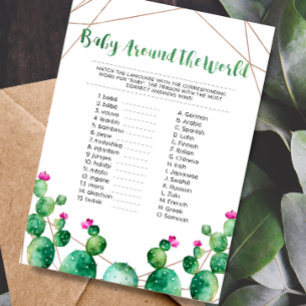 Carte D'accompagnement Baby Around the World Shower Game Card