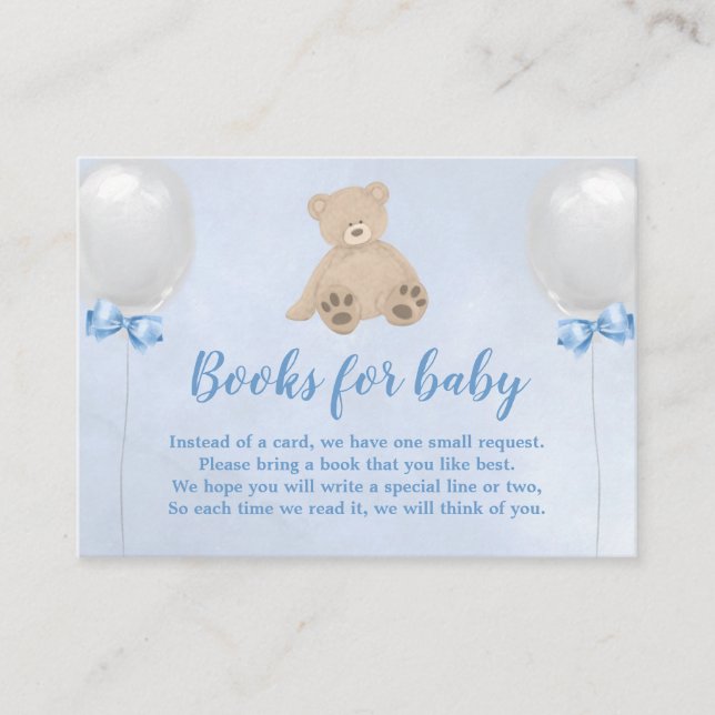 Carte D'accompagnement Baby Bear Balloons Livres pour Baby Request (Devant)