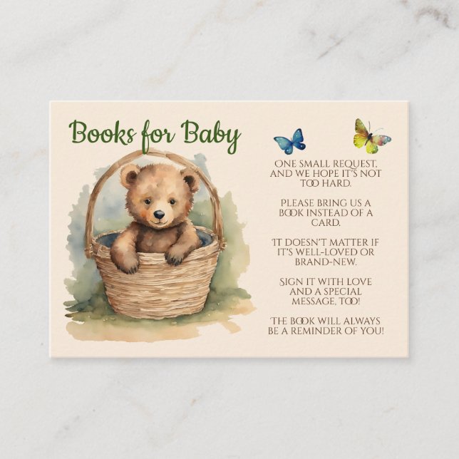 Carte D'accompagnement Baby Bear Genre Neutral Livres pour bébé (Devant)