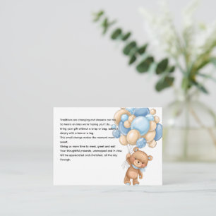Carte D'accompagnement Baby Bear with Balloons Show Display Request