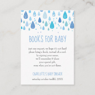 Carte D'accompagnement Baby Blue Raindrops Baby shower de demande de rése