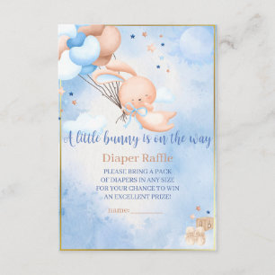 Carte D'accompagnement Baby Boy Bunny Baby shower Déchets Raffle
