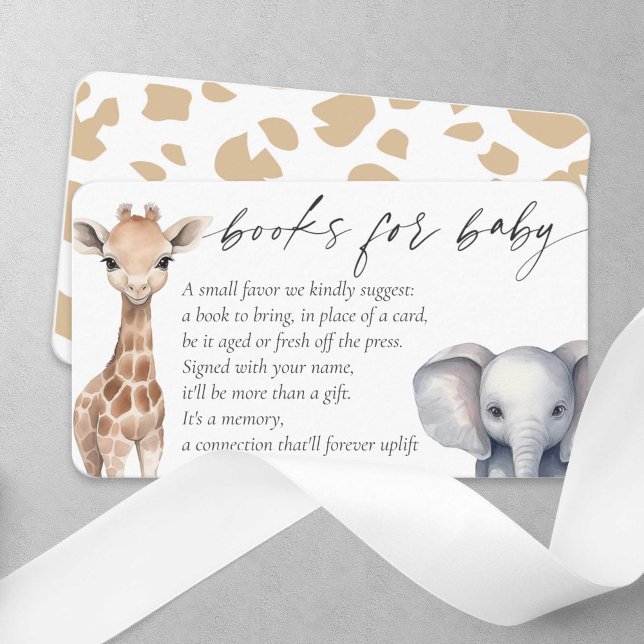 Carte D'accompagnement Baby Boy Wild One Safari Animals Livres pour bébé (Little Wild One, Baby Boy Shower, Safari Themed Books for baby enclosure card.)