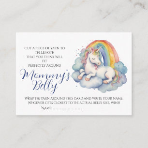 Carte D'accompagnement Baby Bump Jeu Guess Maman's Belly Size Unicorn
