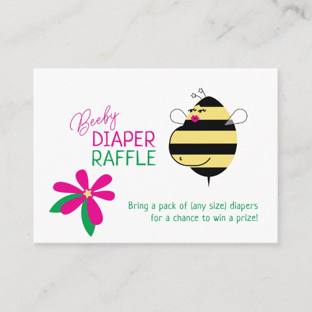 Carte D'accompagnement Baby Bump Maman Bee Beeby Diaper Raffle (Devant)