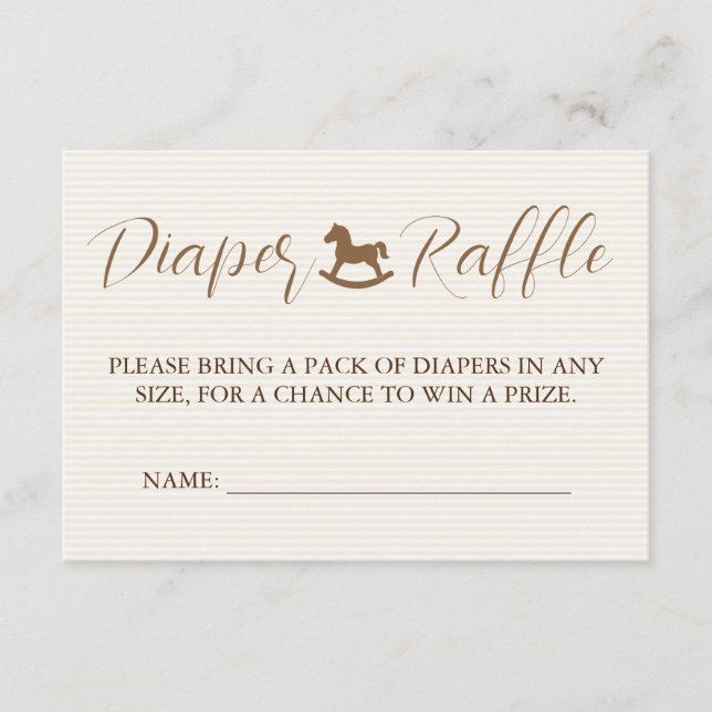 Carte D'accompagnement Baby Clothesline Baby Shower Striped Diaper Raffle (Devant)