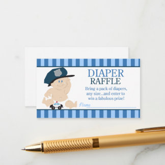 Carte D'accompagnement Baby Cop Police Officier Baby shower Déchets Raffl