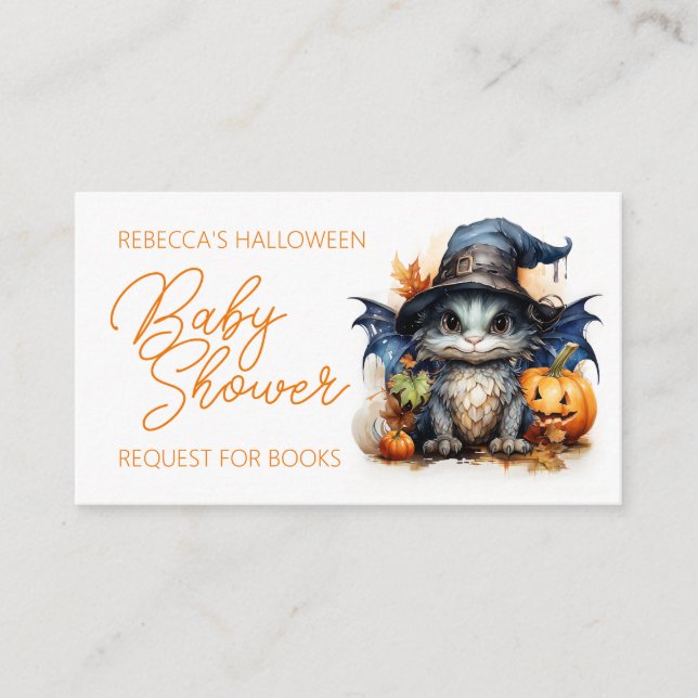 Carte D'accompagnement Baby Dragon Halloween Baby shower de demande de ré (Devant)