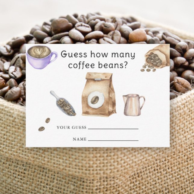 Carte D'accompagnement Baby est Brassage café tasse Combien de grains de  (Créateur téléchargé)