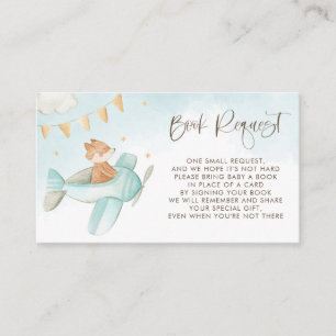 Carte D'accompagnement Baby Fox Pilote avion Baby shower demande de carne
