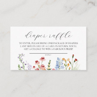 Carte D'accompagnement Baby In Bloom Baby Shower Diaper Raffle Ticket