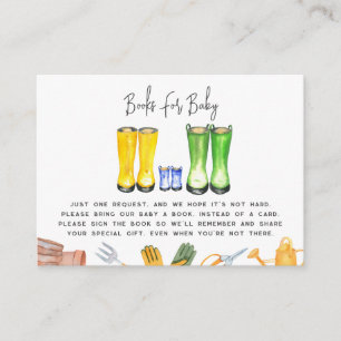 Carte D'accompagnement Baby In Bloom Blue Gardening Demande de livre