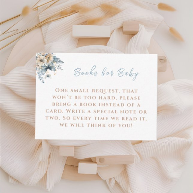 Carte D'accompagnement Baby In Bloom Blue Livres pour le Baby shower (Créateur téléchargé)