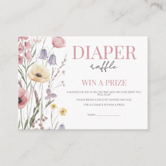 Carte D'accompagnement Baby in Bloom Diaper Raffle Wildflowers