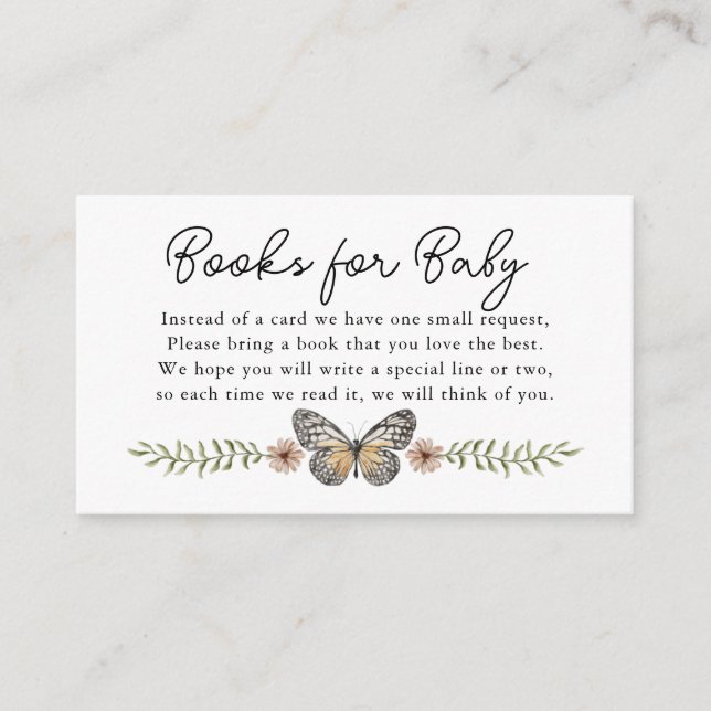 Carte D'accompagnement Baby in Bloom Floral Livres pour Baby Encape Card (Devant)