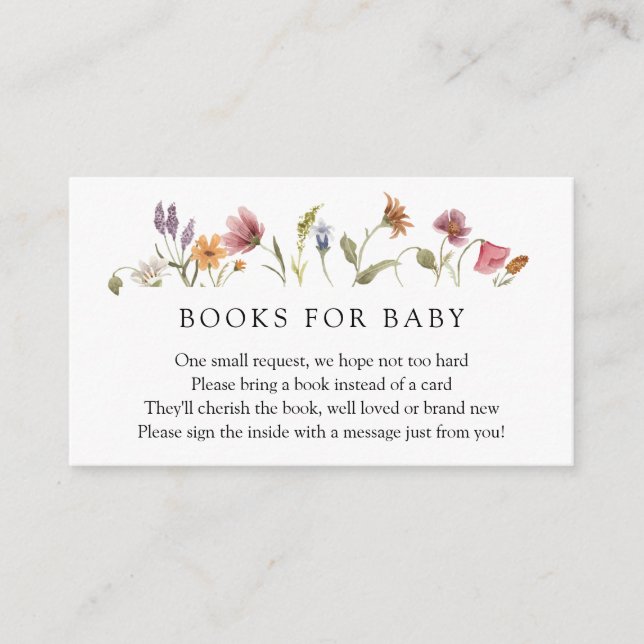 Carte D'accompagnement Baby in Bloom Livres Fleurs sauvages pour Baby Req (Devant)