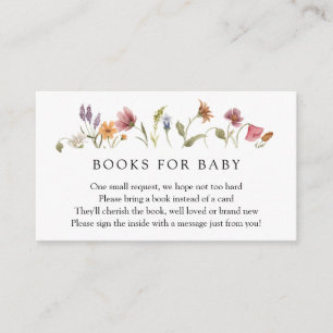 Carte D'accompagnement Baby in Bloom Livres Fleurs sauvages pour Baby Req