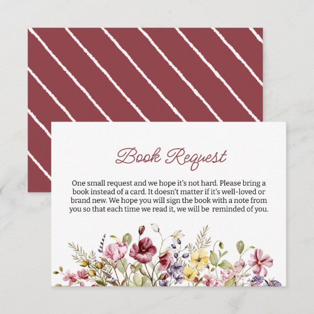 Carte D'accompagnement Baby in Bloom Livres for Baby Books Demande (Devant / Derrière)