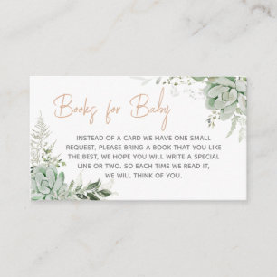 Carte D'accompagnement Baby in Bloom Succulent Baby showers Livres pour b