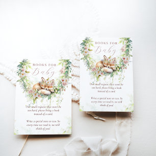 Carte D'accompagnement Baby in Bloom Woodland Floral Baby showers Livres