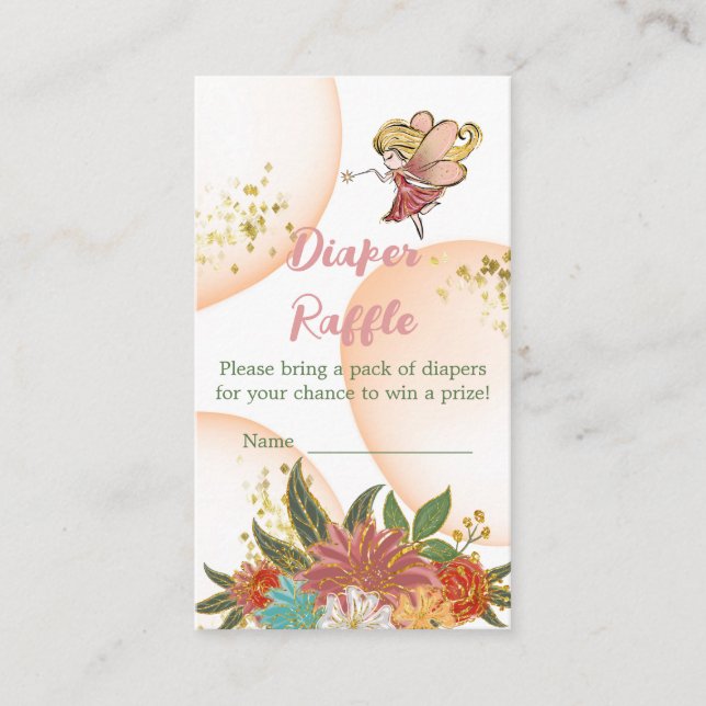 Carte D'accompagnement Baby Magical Fairies Woodland Diaper Raffle Jeu (Devant)