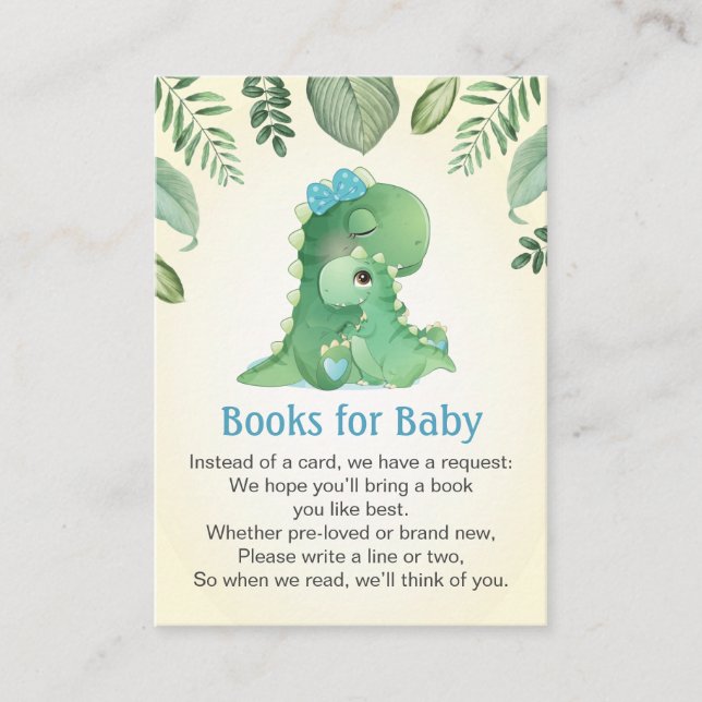 Carte D'accompagnement Baby Mommy Dinosaur Livres pour Baby shower Sprink (Devant)
