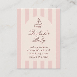 Carte D'accompagnement Baby On Board Elegant Pink Sailboat Books For Baby