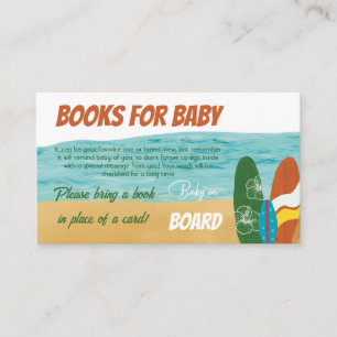 Carte D'accompagnement Baby on Board Surf Beach Livres to Baby shower Gam