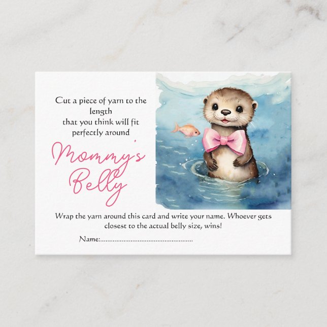 Carte D'accompagnement Baby Otter Baby Bump Jeu Guess Le ventre de maman  (Devant)