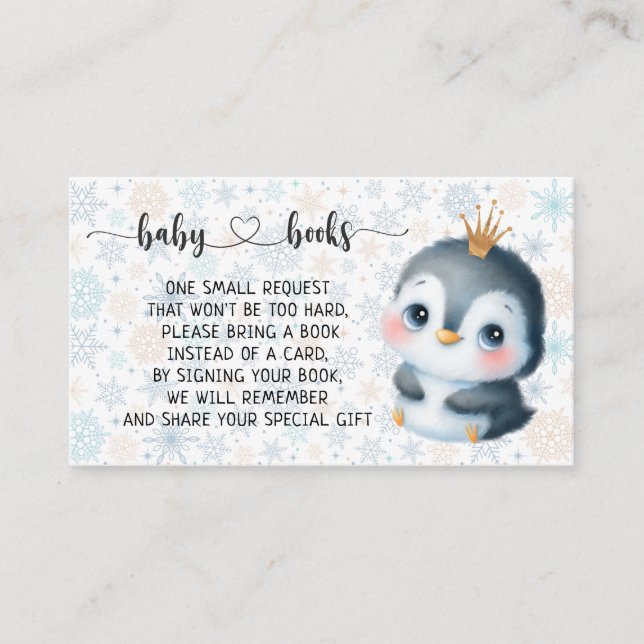 Carte D'accompagnement Baby Penguin Baby shower I Anniversaire (Devant)