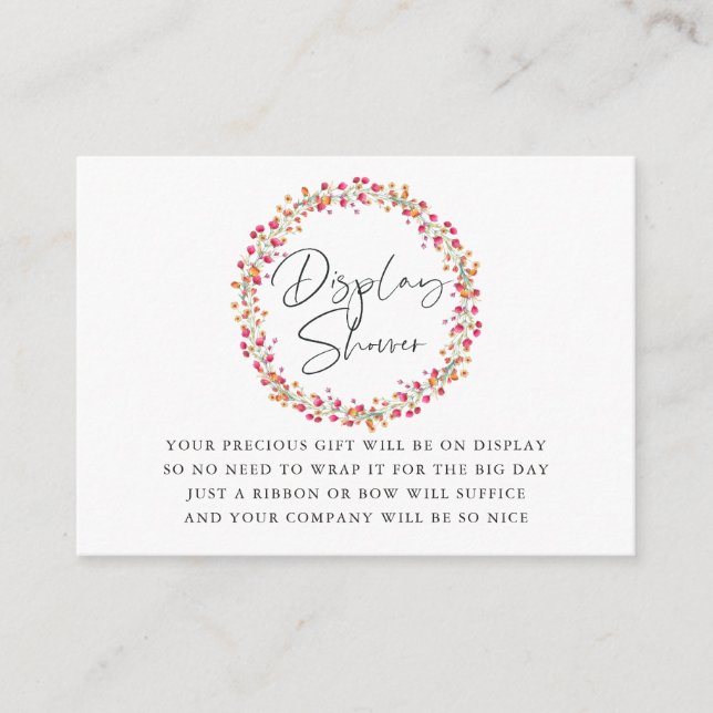 Carte D'accompagnement Baby shower à fleurs sauvages Aquarelle douche (Devant)