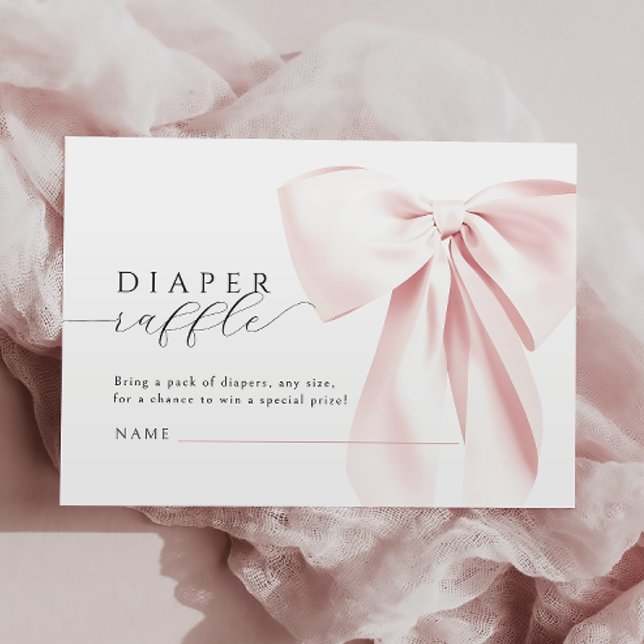 Carte D'accompagnement Baby Shower à l'arc rose au tirage au sort des cou (Créateur téléchargé)