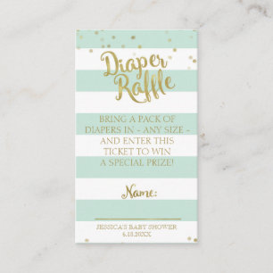 Carte D'accompagnement Baby shower à rayures vertes Raffin de couche Insé
