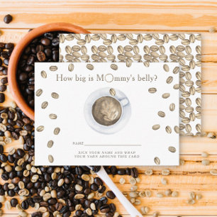 Carte D'accompagnement Baby shower à thème Café Quelle taille a le ventre