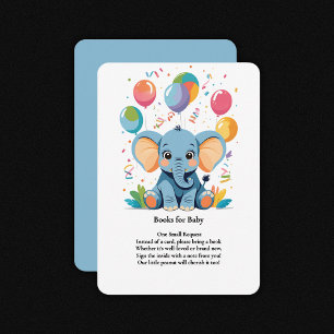 Carte D'accompagnement Baby shower adorable Baby Elephant Ballons