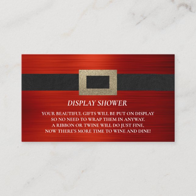 Carte D'accompagnement Baby Shower Affichage Insert de douche Santa Baby (Devant)