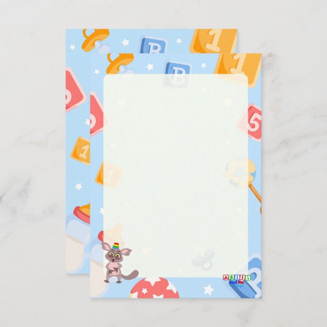 Carte D'accompagnement Baby shower Akili et moi (Devant / Derrière)