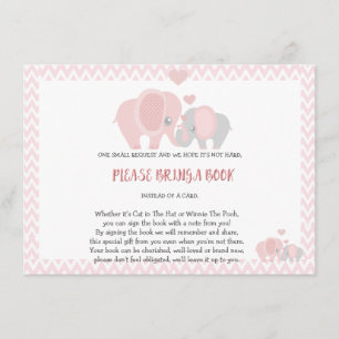 Carte D'accompagnement Baby shower, Amenez un livre, Bébée fille