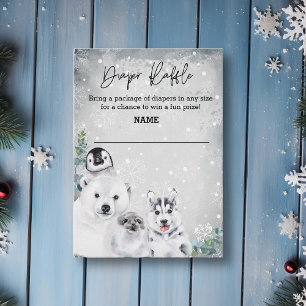 Carte D'accompagnement Baby shower animal de l'Arctique hivernal de la ca