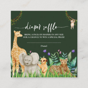 Carte D'accompagnement baby shower animal Safari lunettes Raffle
