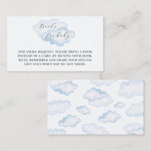 Carte D'accompagnement Baby shower Aquarelle Blue Cloud Livres Pour Bébé