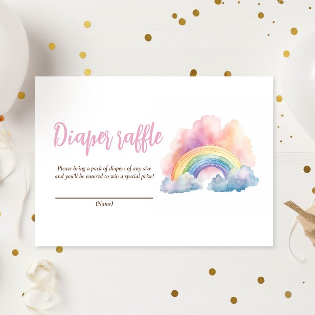 Carte D'accompagnement Baby shower arc-en-ciel à l'aquarelle (Créateur téléchargé)