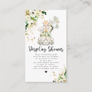 Carte D'accompagnement Baby shower avec douche à Green Gold Safari