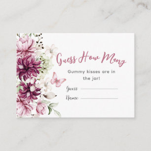 Carte D'accompagnement Baby shower Baisers à papillon