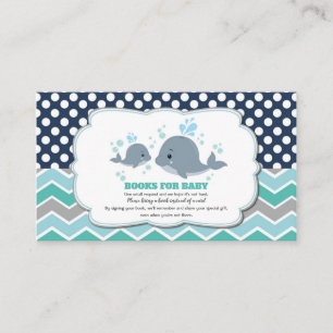 Carte D'accompagnement Baby shower baleine Apportez un livre Insérer garç