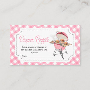 Carte D'accompagnement Baby shower BBQ Burger Rose Barbecue Raffin