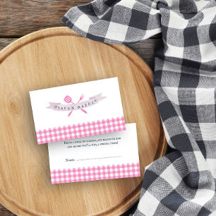 Carte D'accompagnement Baby Shower BBQ Tirage de Couches Vintage Plaid Ro