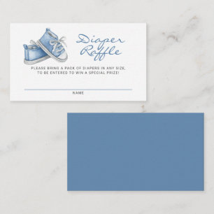 Carte D'accompagnement Baby shower Bébé Bleu Bonbons de couches Raffle
