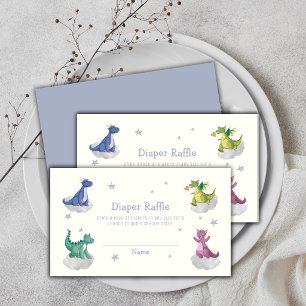 Carte D'accompagnement Baby Shower Bébé Dragon Céleste Magique Bohème